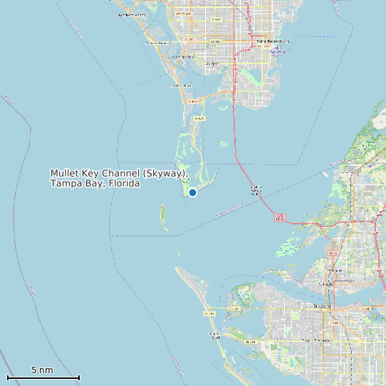 Map of Mullet Key Channel (Skyway), Tampa Bay, Florida Tide Prediction Station