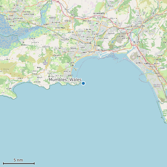 Map of Mumbles, Wales Tide Prediction Station