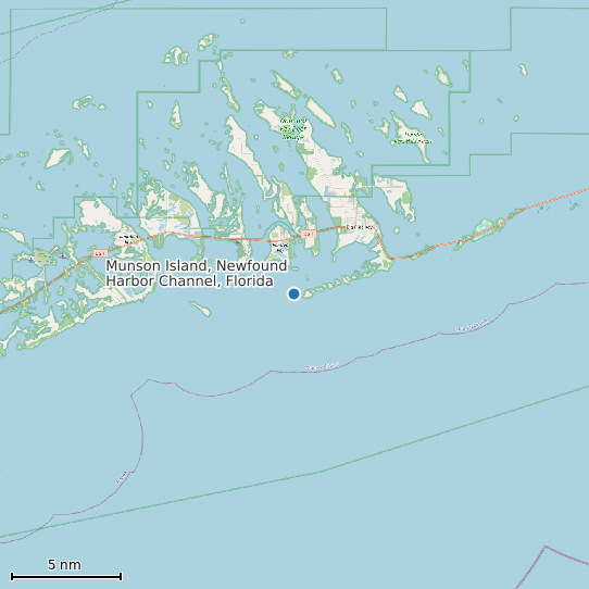 Map of Munson Island, Newfound Harbor Channel, Florida Tide Prediction Station