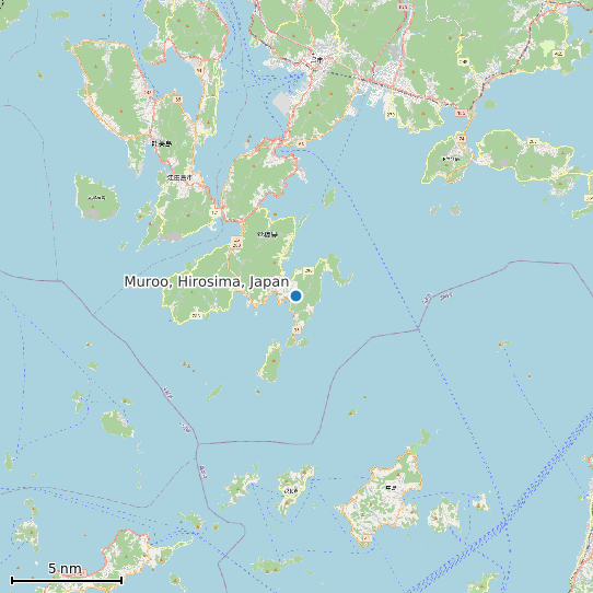Map of Muroo, Hirosima, Japan Tide Prediction Station
