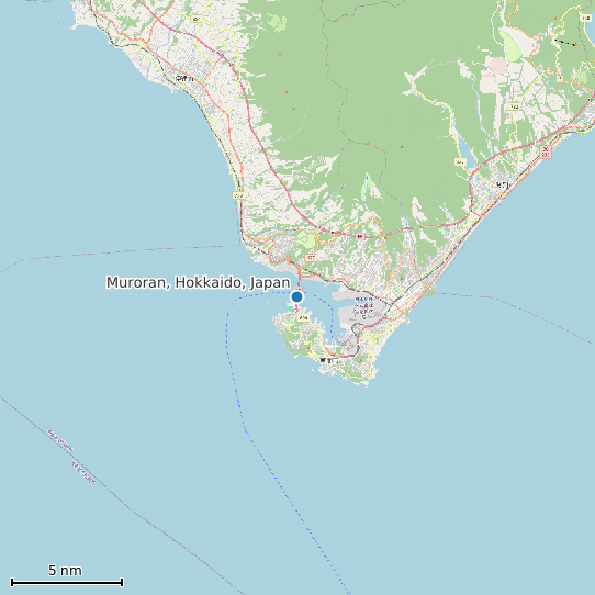 Map of Muroran, Hokkaido, Japan Tide Prediction Station