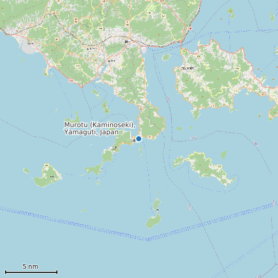 Map of Murotu (Kaminoseki), Yamaguti, Japan Tide Prediction Station