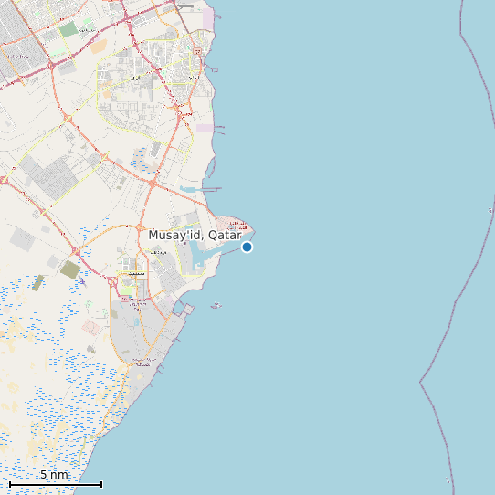 Map of Musay'id, Qatar Tide Prediction Station