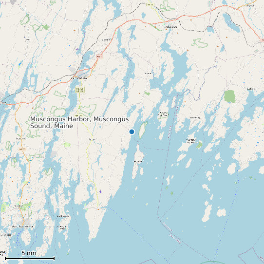 Map of Muscongus Harbor, Muscongus Sound, Maine Tide Prediction Station