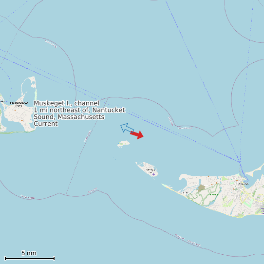Map of Muskeget I., channel 1 mi northeast of, Nantucket Sound, Massachusetts Current Prediction Station