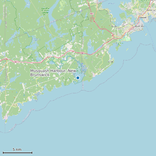 Map of Musquash Harbour, New Brunswick Tide Prediction Station
