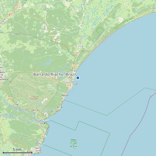 Map of Barra do Riacho, Brazil Tide Prediction Station