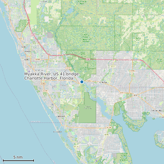 Map of Myakka River, US 41 bridge, Charlotte Harbor, Florida Tide Prediction Station