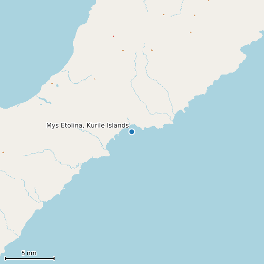 Map of Mys Etolina, Kurile Islands Tide Prediction Station