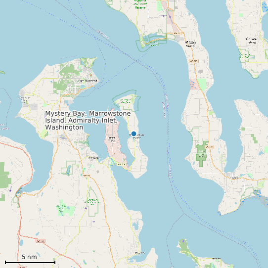 Map of Mystery Bay, Marrowstone Island, Admiralty Inlet, Washington Tide Prediction Station