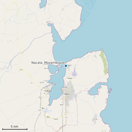 Map of Nacala, Mozambique Tide Prediction Station