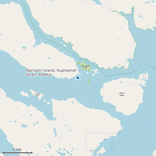 Map of Nachalni Island, Kupreanof Strait, Alaska Tide Prediction Station