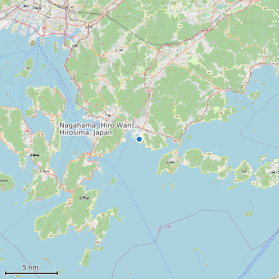 Map of Nagahama (Hiro Wan), Hirosima, Japan Tide Prediction Station
