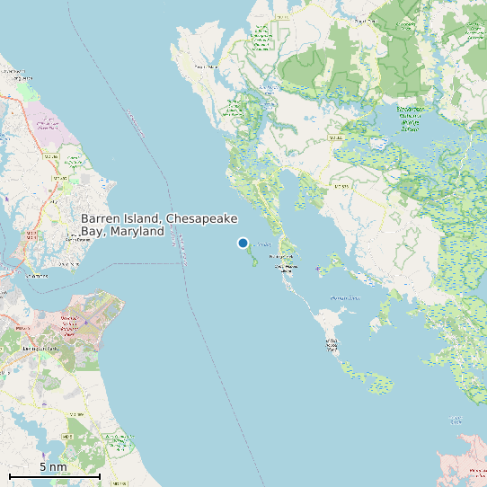 Map of Barren Island, Chesapeake Bay, Maryland Tide Prediction Station