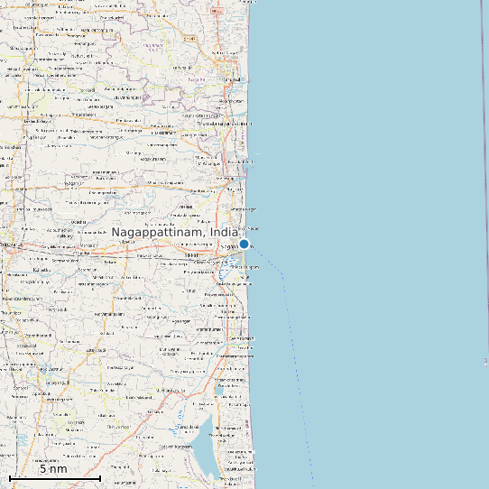 Map of Nagappattinam, India Tide Prediction Station