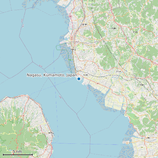 Map of Nagasu, Kumamoto, Japan Tide Prediction Station