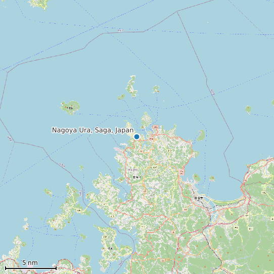 Map of Nagoya Ura, Saga, Japan Tide Prediction Station
