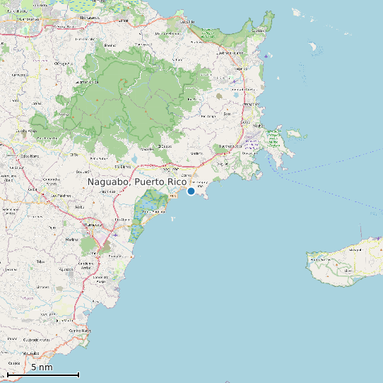 Map of Naguabo, Puerto Rico Tide Prediction Station