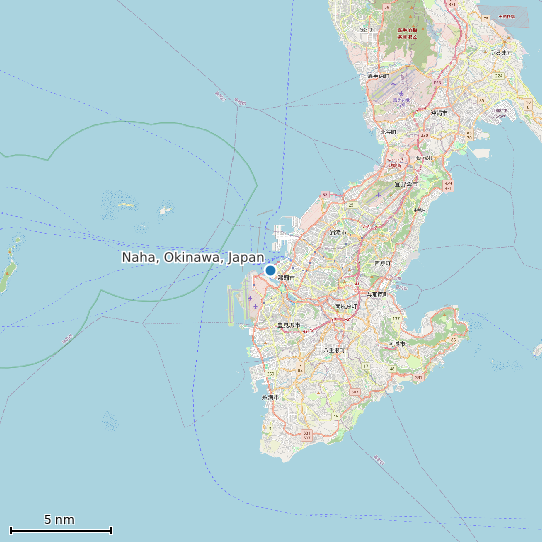 Map of Naha, Okinawa, Japan Tide Prediction Station