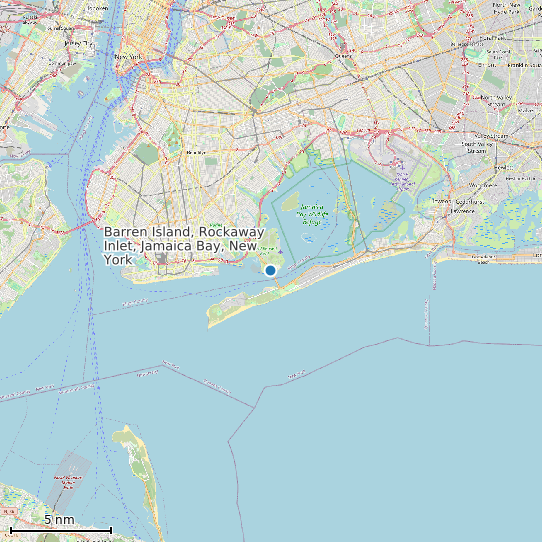 Map of Barren Island, Rockaway Inlet, Jamaica Bay, New York Tide Prediction Station