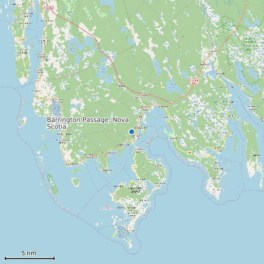 Map of Barrington Passage, Nova Scotia Tide Prediction Station