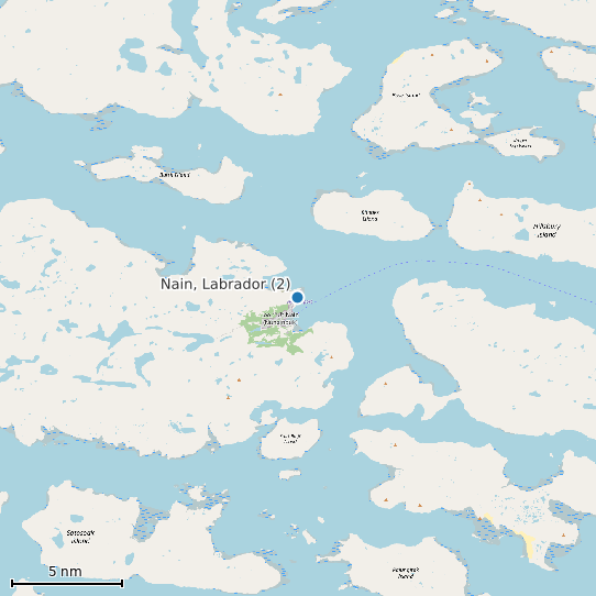 Map of Nain, Labrador (2) Tide Prediction Station