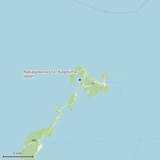 Map of Nakagawara Ura, Kagosima, Japan Tide Prediction Station