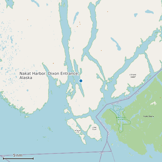 Map of Nakat Harbor, Dixon Entrance, Alaska Tide Prediction Station