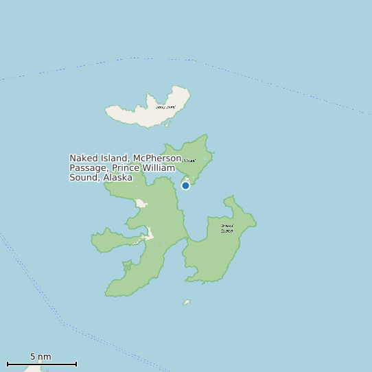 Map of Naked Island, McPherson Passage, Prince William Sound, Alaska Tide Prediction Station