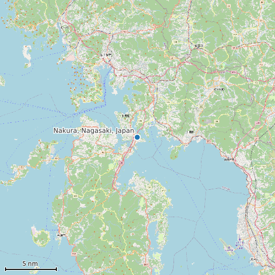 Map of Nakura, Nagasaki, Japan Tide Prediction Station