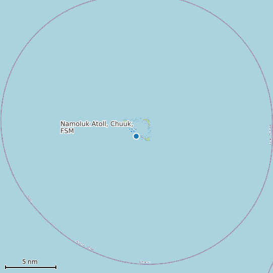 Map of Namoluk Atoll, Chuuk, FSM Tide Prediction Station