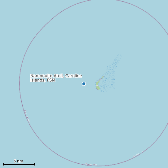 Map of Namonuito Atoll, Caroline Islands, FSM Tide Prediction Station