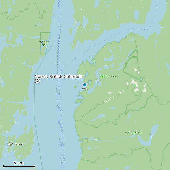 Map of Namu, British Columbia (2) Tide Prediction Station