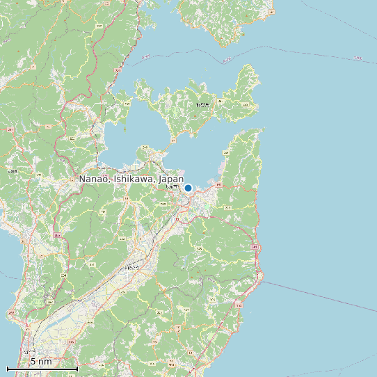 Map of Nanao, Ishikawa, Japan Tide Prediction Station