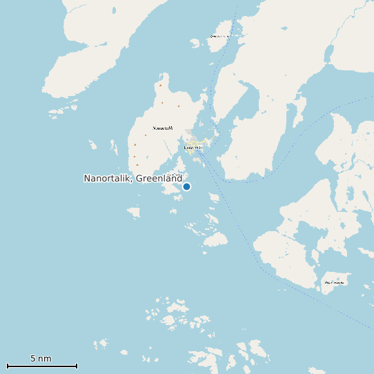 Map of Nanortalik, Greenland Tide Prediction Station