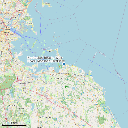 Map of Nantasket Beach, Weir River, Massachusetts Tide Prediction Station