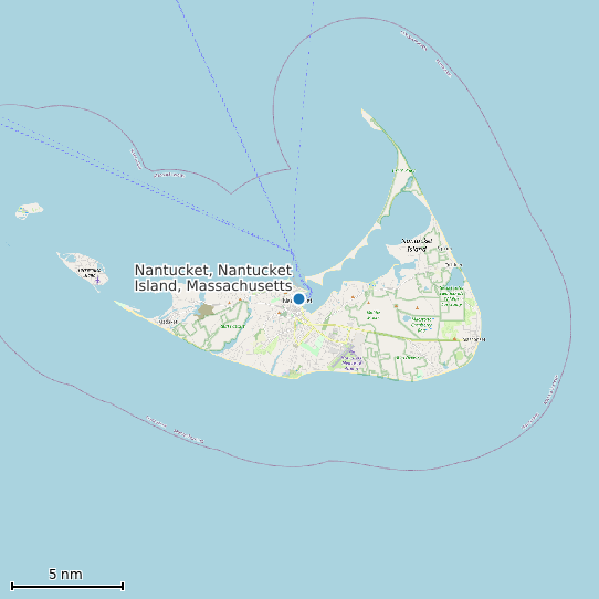 Map of Nantucket, Nantucket Island, Massachusetts Tide Prediction Station