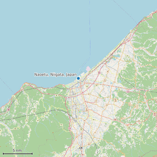 Map of Naoetu, Niigata, Japan Tide Prediction Station