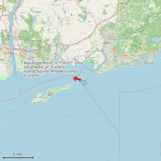 Map of Napatree Point, 0.7 mi southwest of, Fishers Island Sound, Rhode Island Current Prediction Station