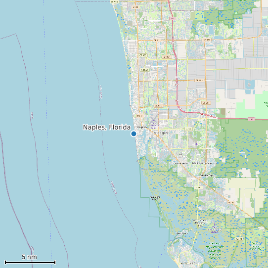 Map of Naples, Florida Tide Prediction Station