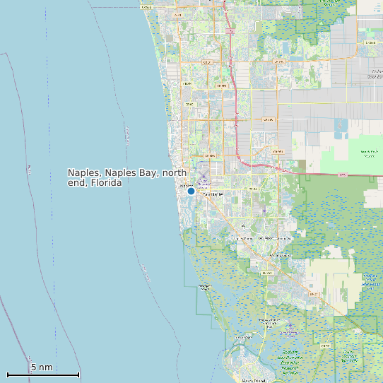 Map of Naples, Naples Bay, north end, Florida Tide Prediction Station