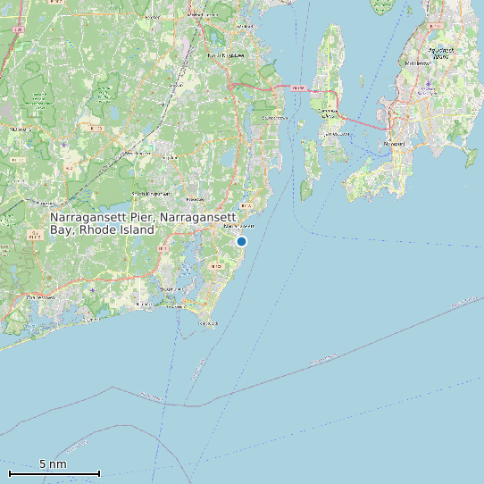 Map of Narragansett Pier, Narragansett Bay, Rhode Island Tide Prediction Station