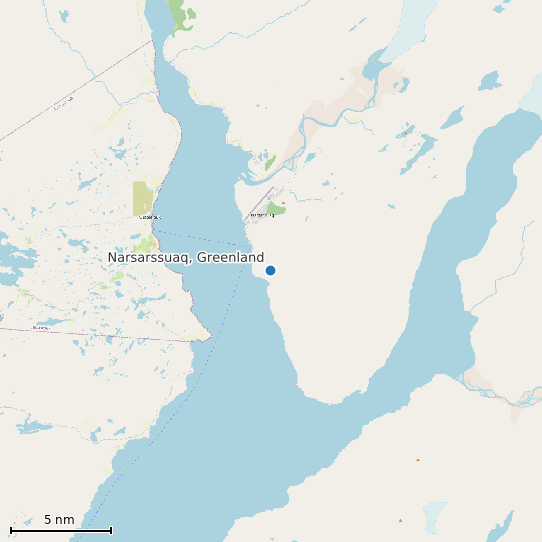 Map of Narsarssuaq, Greenland Tide Prediction Station