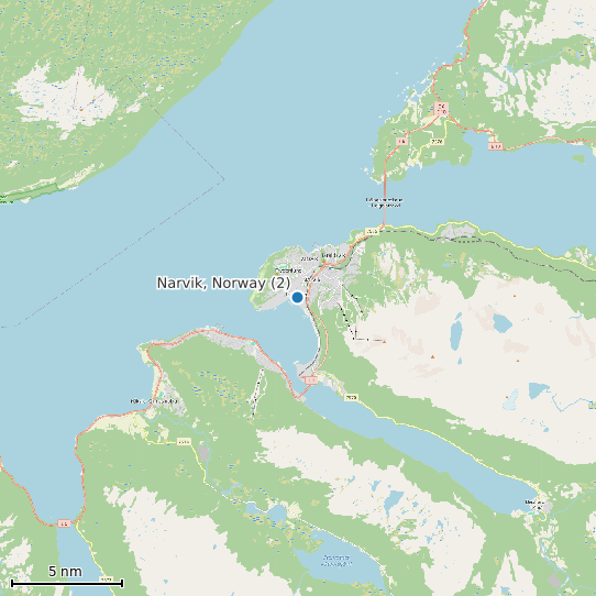 Map of Narvik, Norway (2) Tide Prediction Station