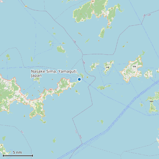 Map of Nasake Sima, Yamaguti, Japan Tide Prediction Station