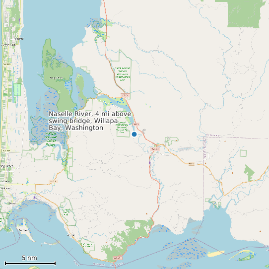 Map of Naselle River, 4 mi above swing bridge, Willapa Bay, Washington Tide Prediction Station