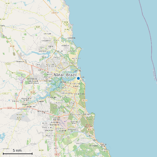 Map of Natal, Brazil Tide Prediction Station