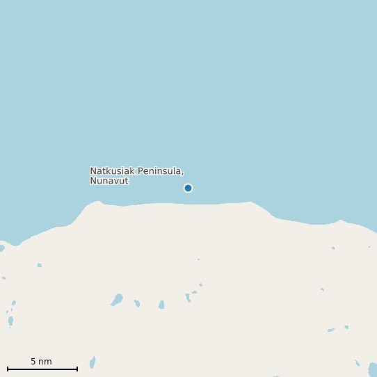 Map of Natkusiak Peninsula, Nunavut Tide Prediction Station