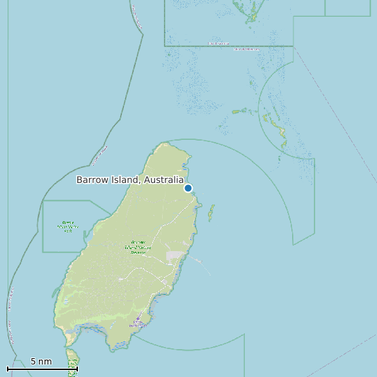 Map of Barrow Island, Australia Tide Prediction Station