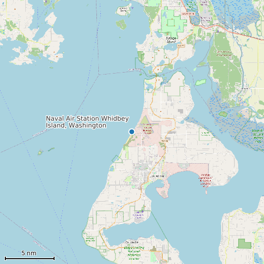 Map of Naval Air Station Whidbey Island, Washington Tide Prediction Station